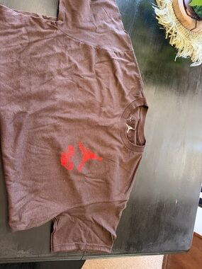 Jordan Brown Tee with Red Nike & Jumpman Logos